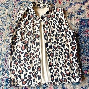 Oversized Cheetah Vest